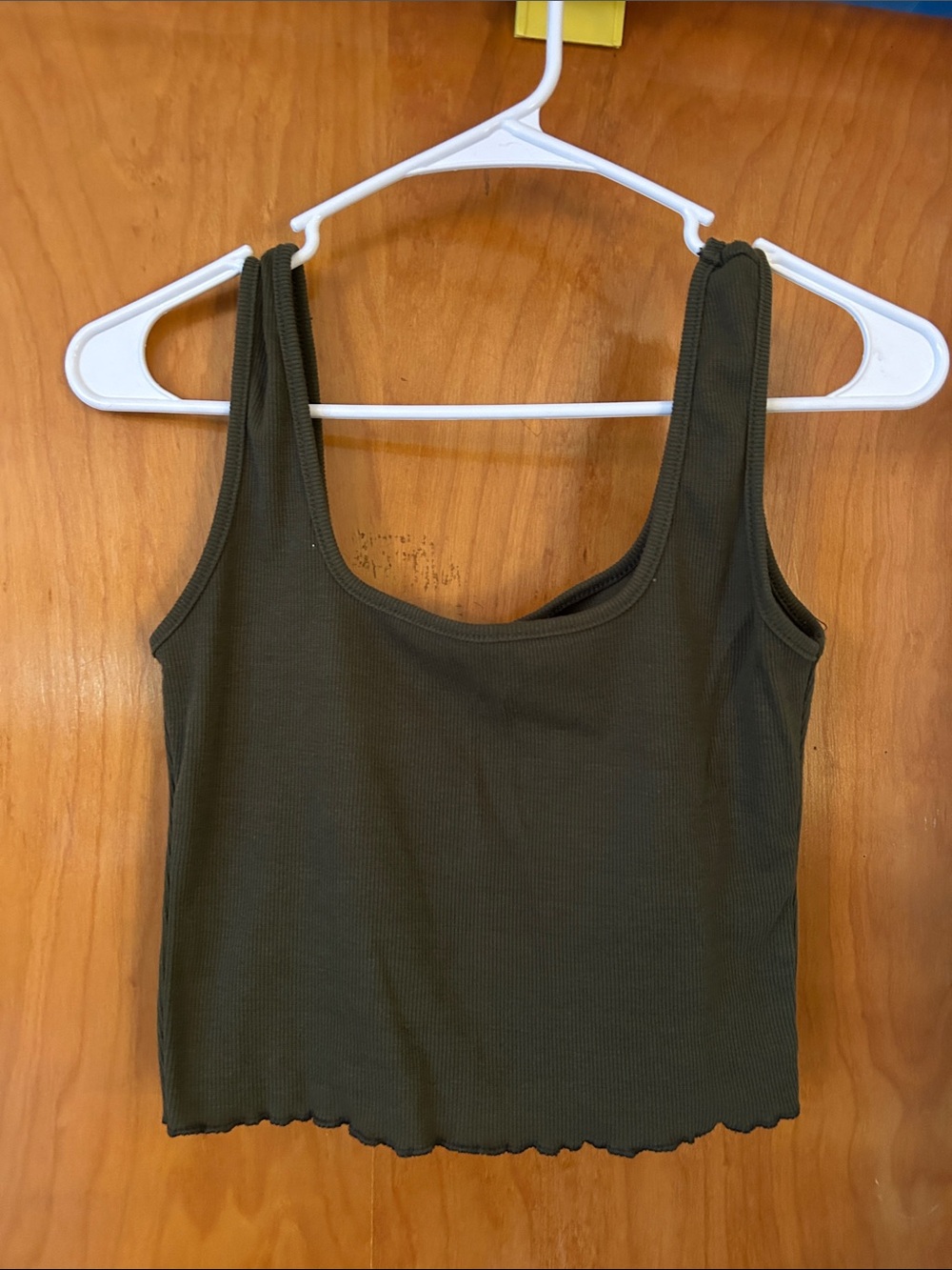 SHEIN Olive Green Ribbed Tank Top